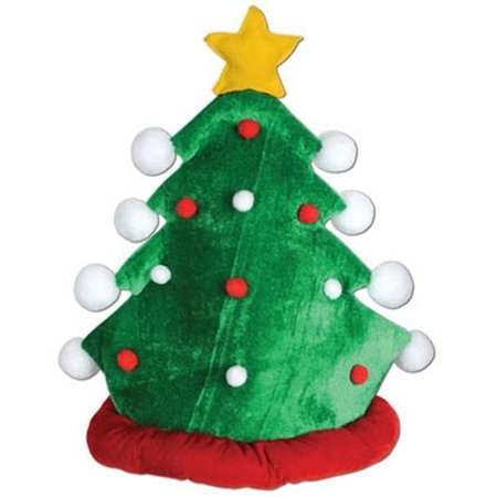 BEISTLE CO Beistle 20709 Plush Christmas Tree Hat; Pack Of 12 20709